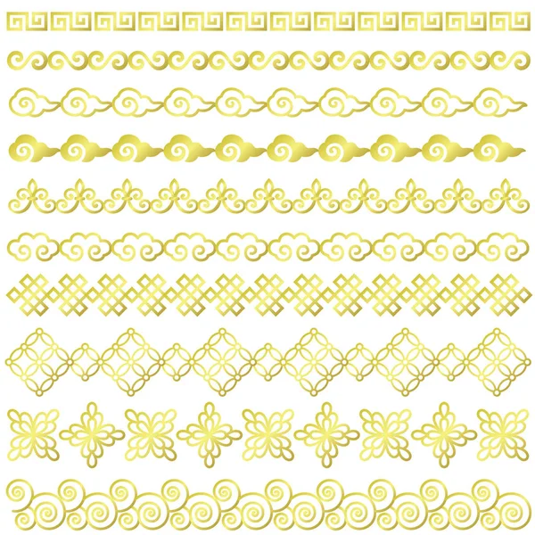 Set of Chinese style borders. — Stock Vector