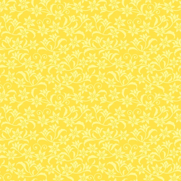 Цветочный Декоративный Фон Желтый Узор — стоковый вектор