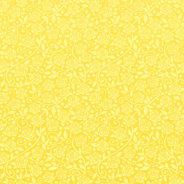 Floral Decoratieve Achtergrond Gele Patroon — Stockvector