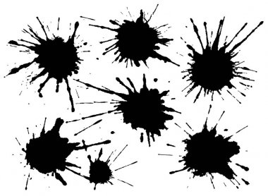 set siyah mürekkep lekesi.