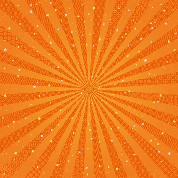 Orange Radial Background Japanese Traditional Design — Stock Vector