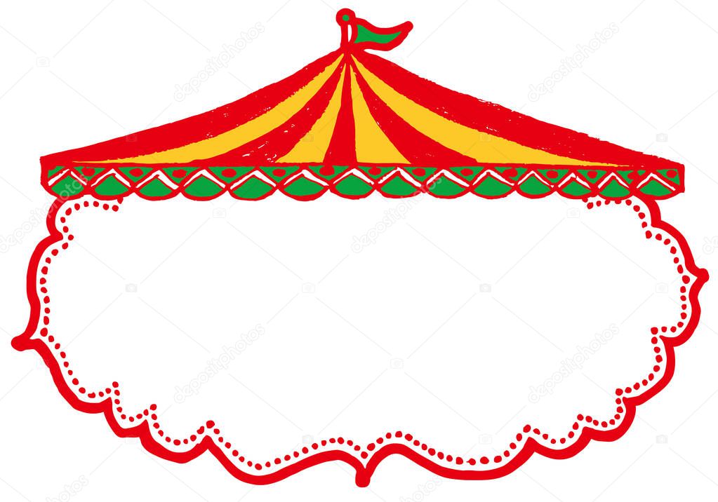 event tent. market place ornaments. hand drawn illustrations.