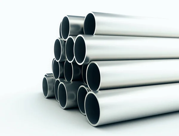 Pilha de tubos de aço — Fotografia de Stock