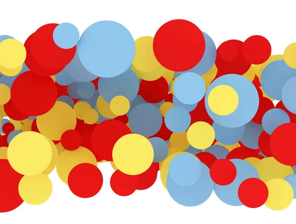 Multi kleur 3d cirkels op witte achtergrond — Stockfoto