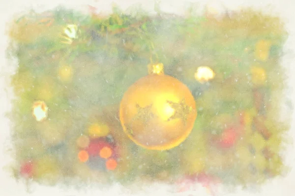 Boże Narodzenie dekoracje malarstwo cyfrowe — Zdjęcie stockowe