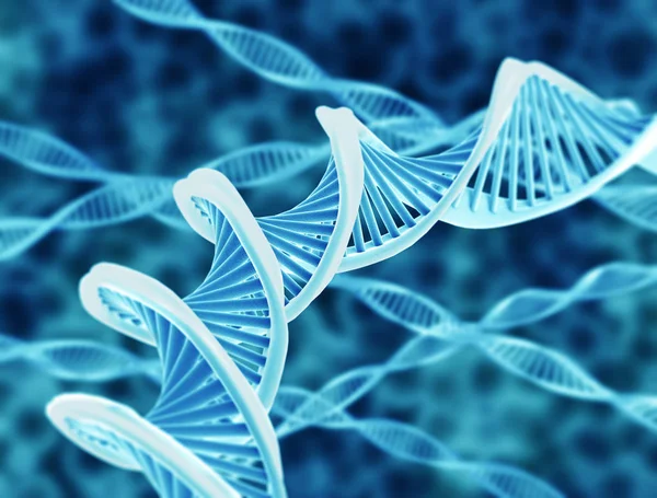 DNA reeksen 3d render achtergrond — Stockfoto