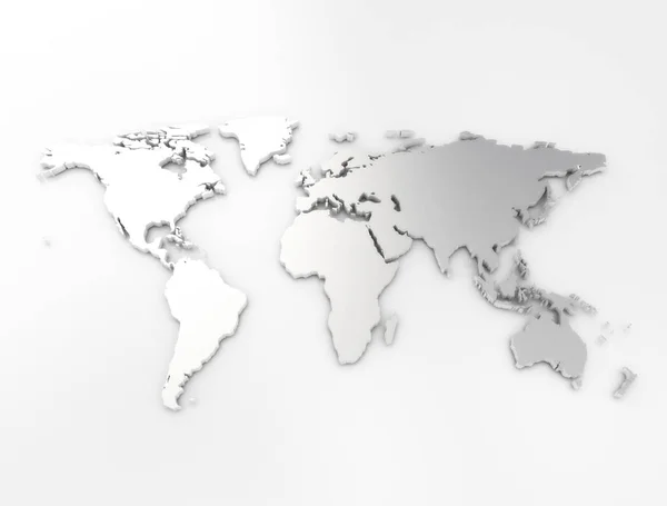 World map silver — Stock Photo, Image