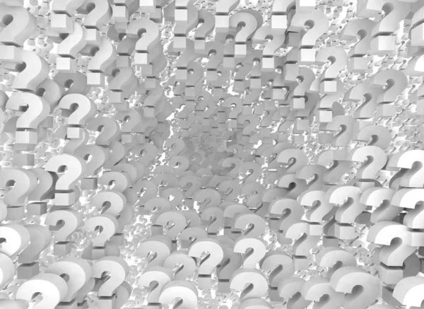 White Question Marks Render Symbols Background — Stock Photo, Image