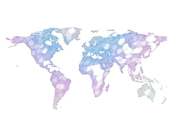 Carte du monde de rendu 3D polygone abstrait — Photo