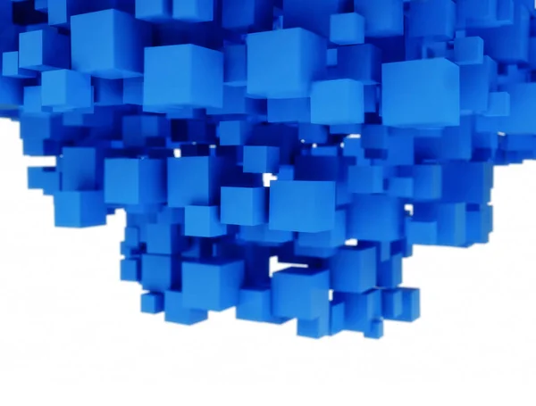 3D数字蓝色立方体 — 图库照片