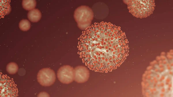 Coronavirus 2019 Ncov Regény Coronavirus Járvány Mikroszkóp Vírus Közeledik Renderelés — Stock Fotó