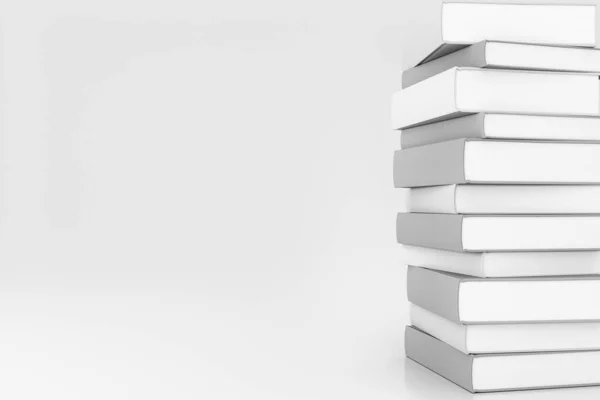 Stack White Blank Books Copy Space — Stock Photo, Image