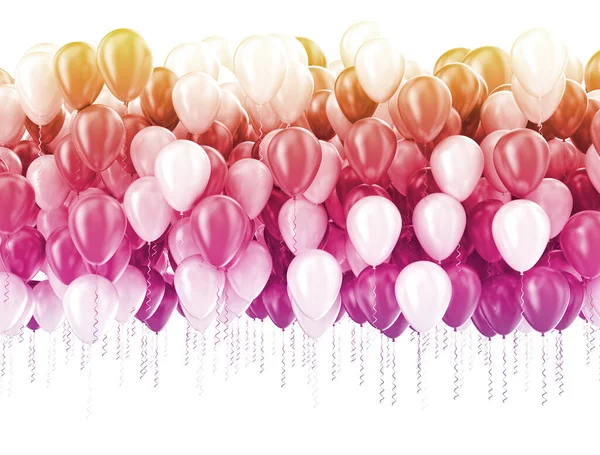 Çok Renkli Pastel Renkli Parti Balonları Beyaza Izole Edilmiş — Stok fotoğraf