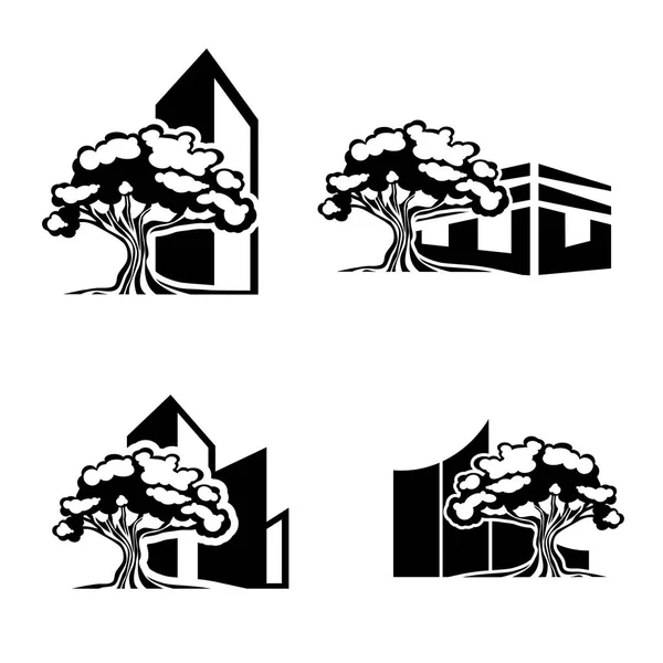 Tölgyfa Realty Logo meg — Stock Vector