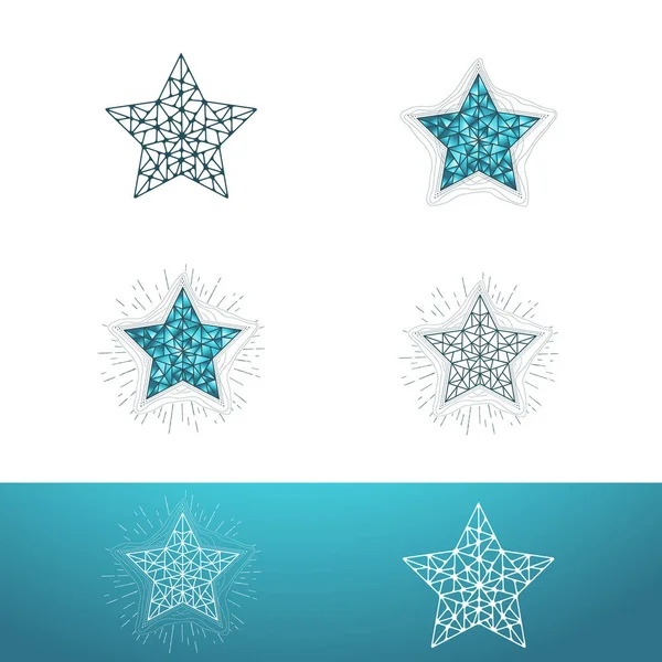 Vintage Abstract Star Design Set — Stock Vector