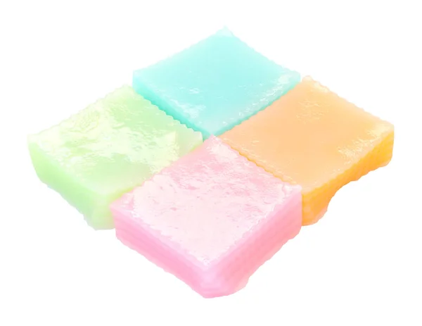 Front pink multiple layer sweetmeat on white background. — Stock Photo, Image