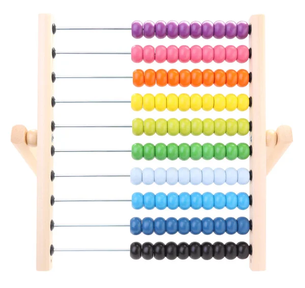 Abacus Dianteiro Para Aprendizagem Crianças Fundo Branco — Fotografia de Stock