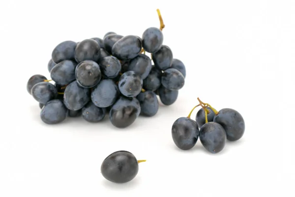Eine Traube blauer Trauben auf einem weißen — Stockfoto