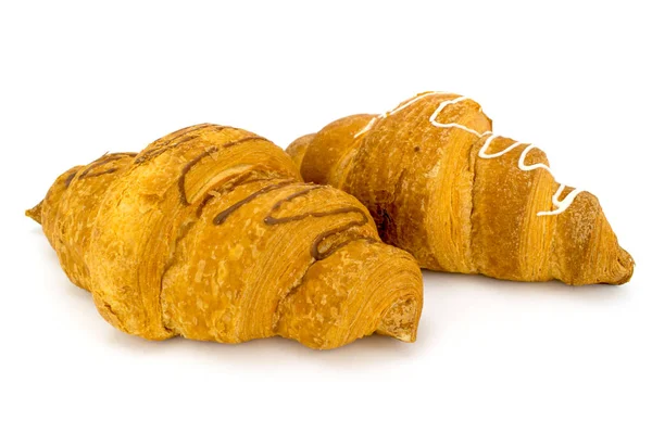 Dois croissant isolado em branco — Fotografia de Stock