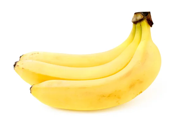 Trzy banany na białym — Zdjęcie stockowe