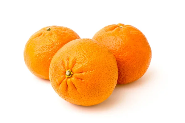 Three tangerine on a white — Stock Photo, Image