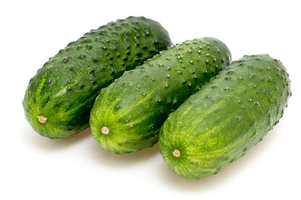 Three cucumber on a white — Stock Photo, Image