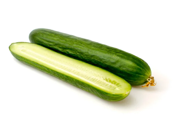 Sliced cucumber on white background — Stock Photo, Image