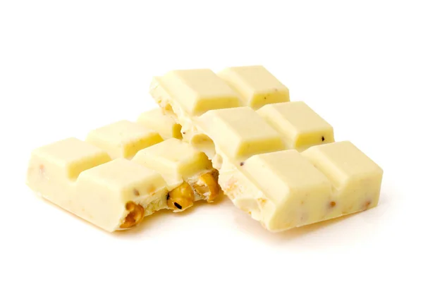 Witte chocolade geïsoleerd — Stockfoto