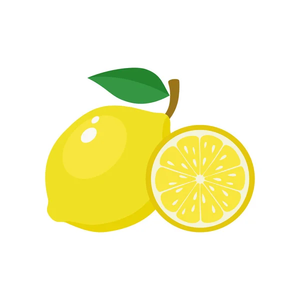 Amarillo limón en un blanco. Vector — Vector de stock