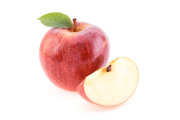 Manzana Roja y rodajas de Manzana — Foto de Stock