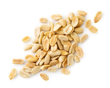 Beyaz üzerine soyulmuş tuzlu fıstık. Zirvenin manzarası.