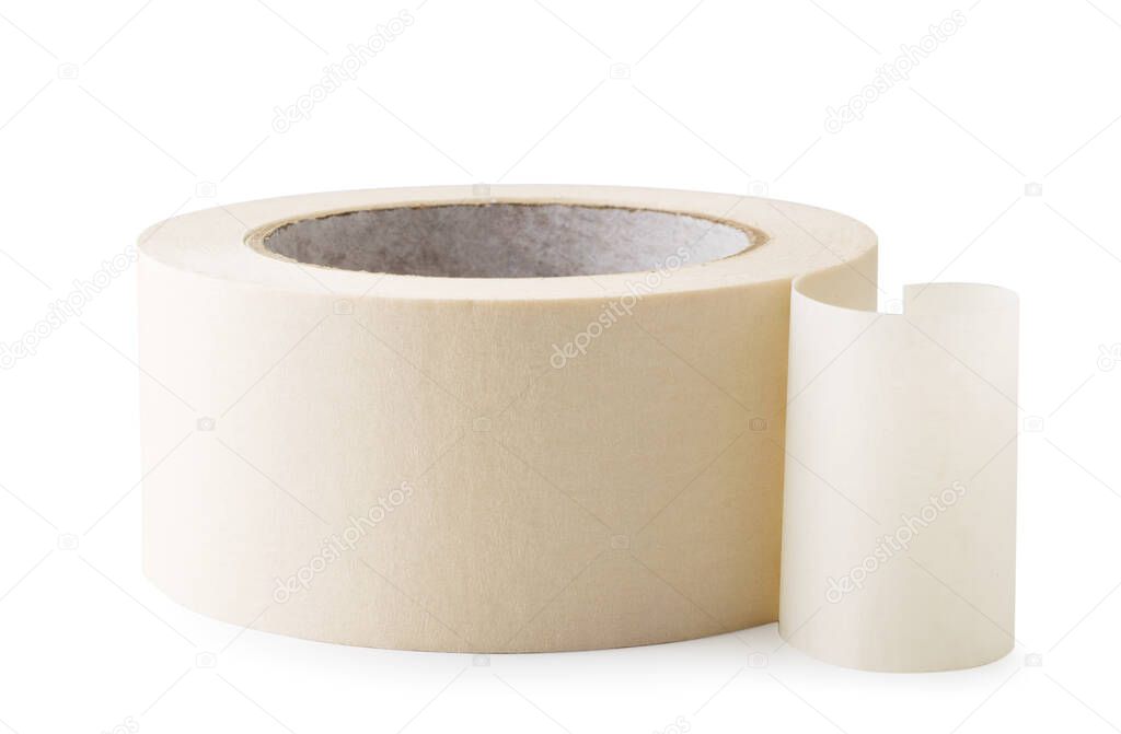 Paper tape lies on a white background.