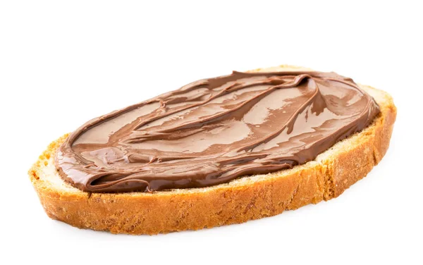 Beyaz arka planda çikolatalı sandviç. İzole edilmiş — Stok fotoğraf