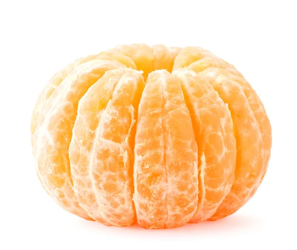 Peeled mandarin close-up on a white. Isolated — Stock Photo, Image