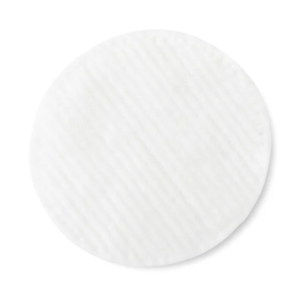 Almohadilla de algodón sobre fondo blanco. Vista superior — Foto de Stock