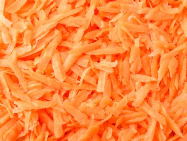 Rendelenmiş havuç yakın plan, arka plan. Yukarıdan görünüşü