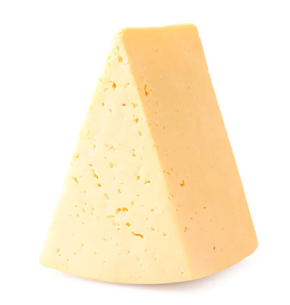 白い背景にチーズのクローズアップの三角形 — ストック写真