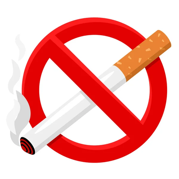 Smoking Cigarette Prohibition Sign Cigarette Smoke — Stock Vector