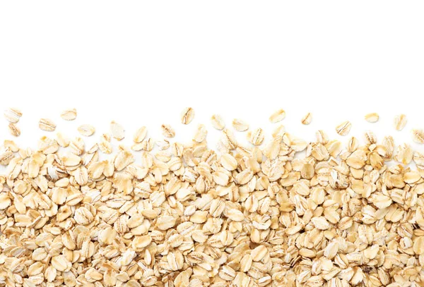 Oatmeal Background Closeup White Background Top View Place Text — Stock Photo, Image