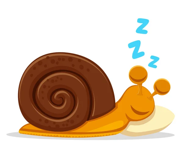 Snail Sleeping Pillow White Background Character — Stock Vector