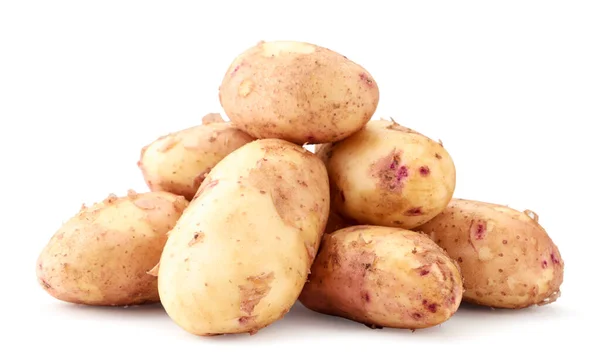 Young Potato Heap Closeup White Background Isolated — Stock Photo, Image