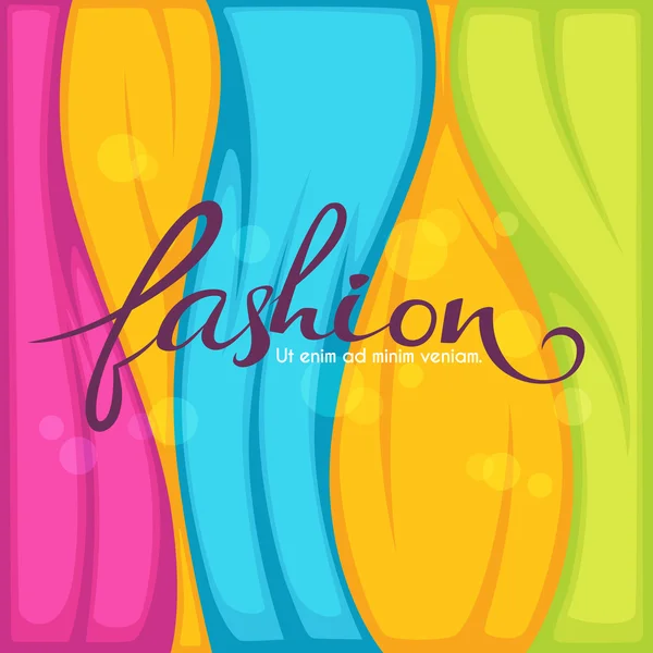 Colorful and bright fabric  fashion banner, card, sticker, flyer — Stock Vector