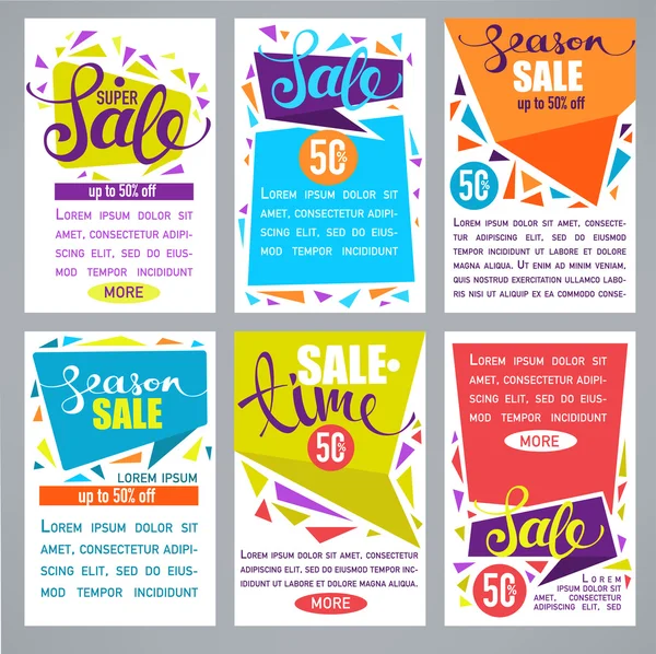 Vector collection of bright discount flyers, tags, banners and s — Stock Vector