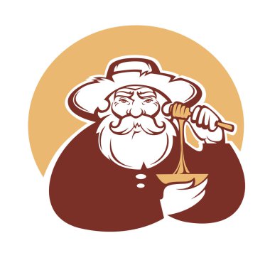 Büyükbaba tatlım, yaşlı adam için logo vektör portresi