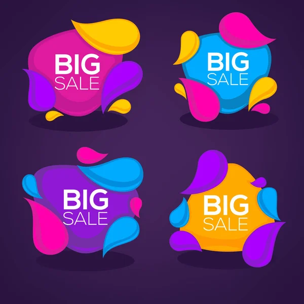 Big sale, vector collection of bright discount bubble tags, bann — Stock Vector