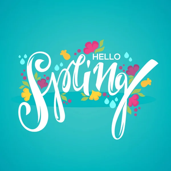 Hello Spring, vector template for your new season greeting backg — Stock Vector