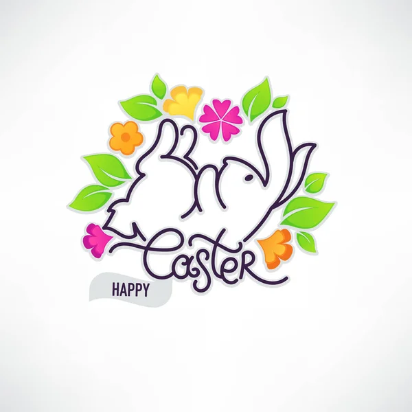 Veselé Velikonoce, doodle návrhu šablony pro přání s — Stockový vektor
