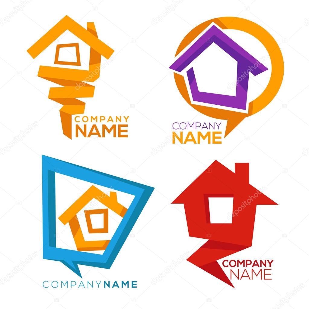 Buy your own home, vector collection of property symbols, logo and icons