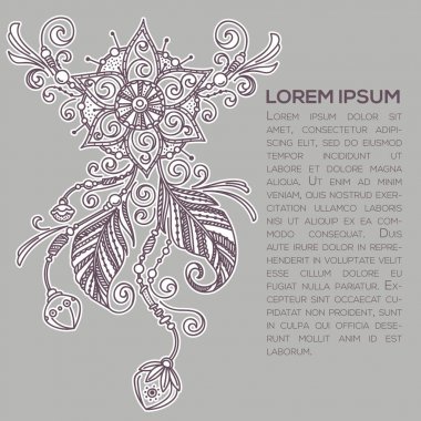 Boho chic, el mandala, tüyler ve DIY çizilmiş arka plan 