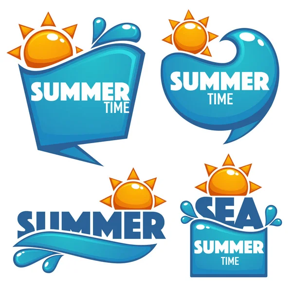 Sommerzeit, Vektor Sammlung von Wasser und Sonne Aufkleber Banner — Stockvektor